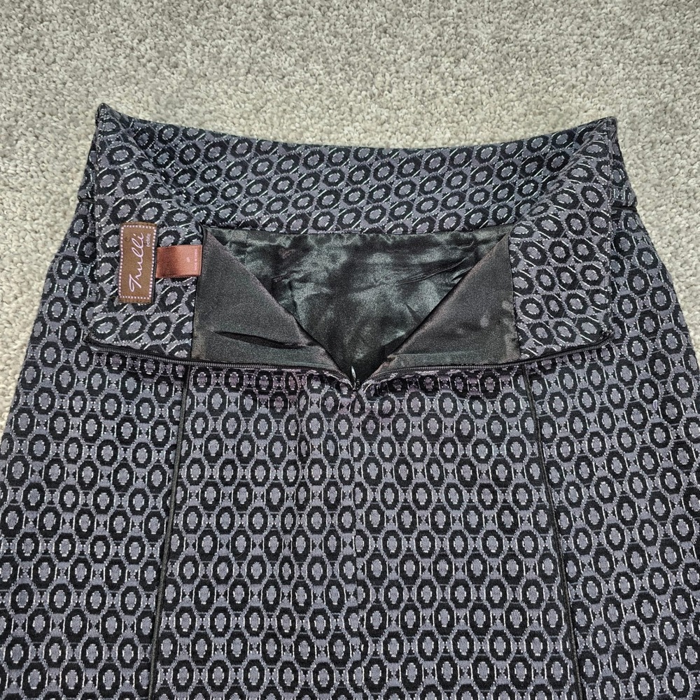 Truli Petite Black Silver Geometric Pattern A-Lin… - image 8